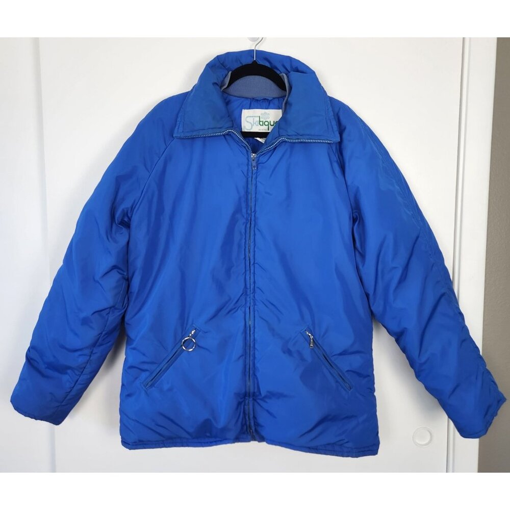 Vintage Skitique Women's Blue Nylon & Down Ski‎ Coat, No Size Tag *READ*